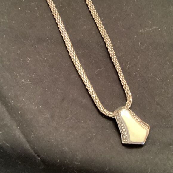 Silvertone and Ivory Magnetic Closure Necklace - Picture 2 of 5